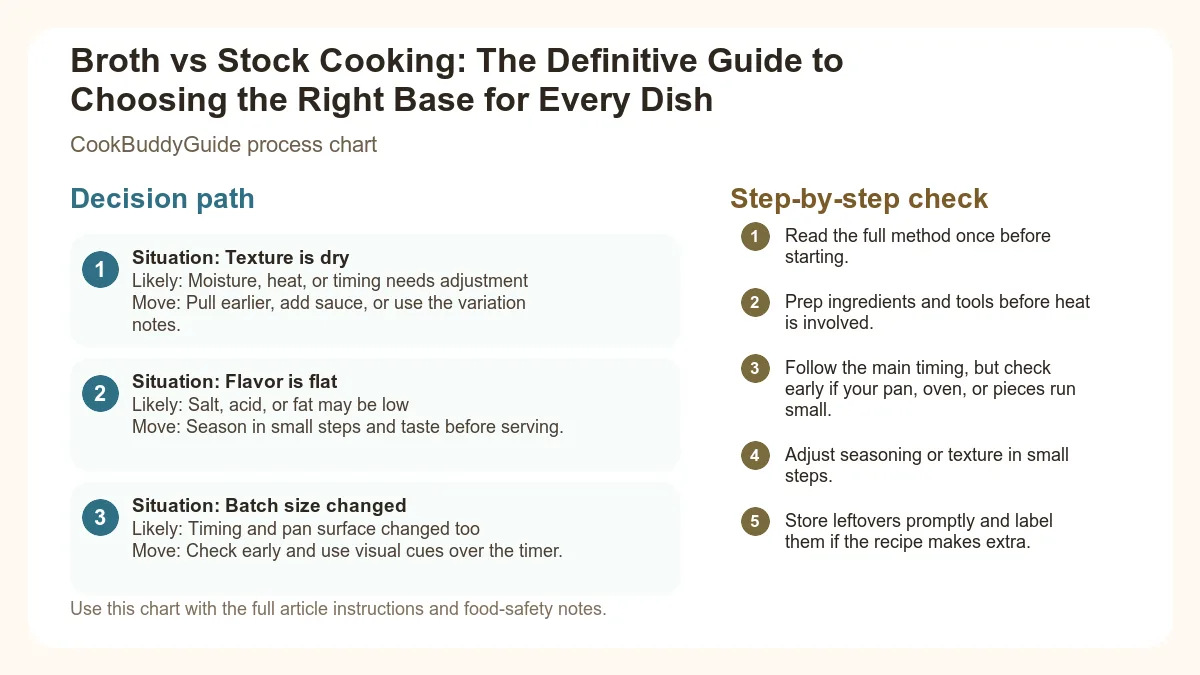 Process chart for Broth vs Stock Cooking: The Definitive Guide to Choosing the Right Base for Every Dish