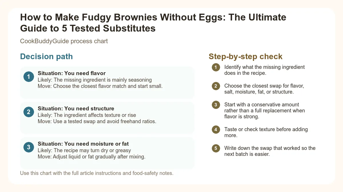 Process chart for How to Make Fudgy Brownies Without Eggs: The Ultimate Guide to 5 Tested Substitutes