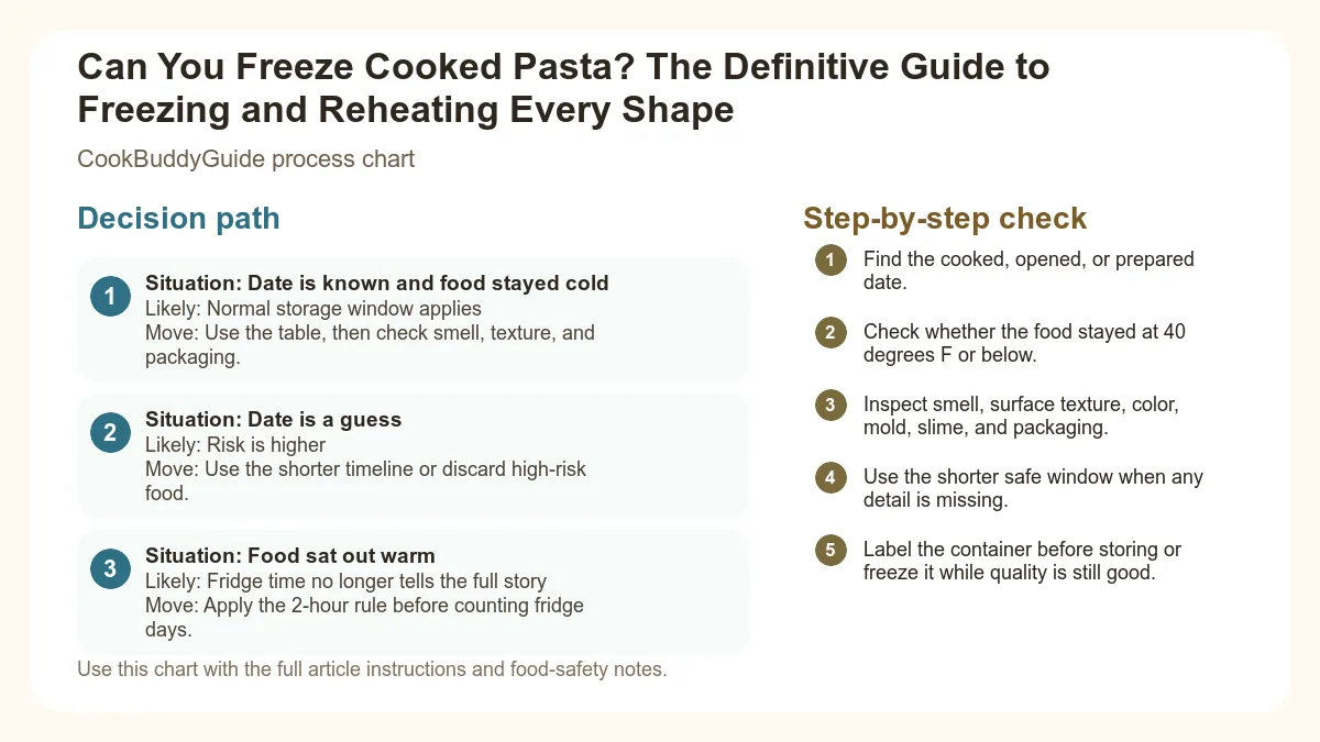 Process chart for Can You Freeze Cooked Pasta? The Definitive Guide to Freezing and Reheating Every Shape