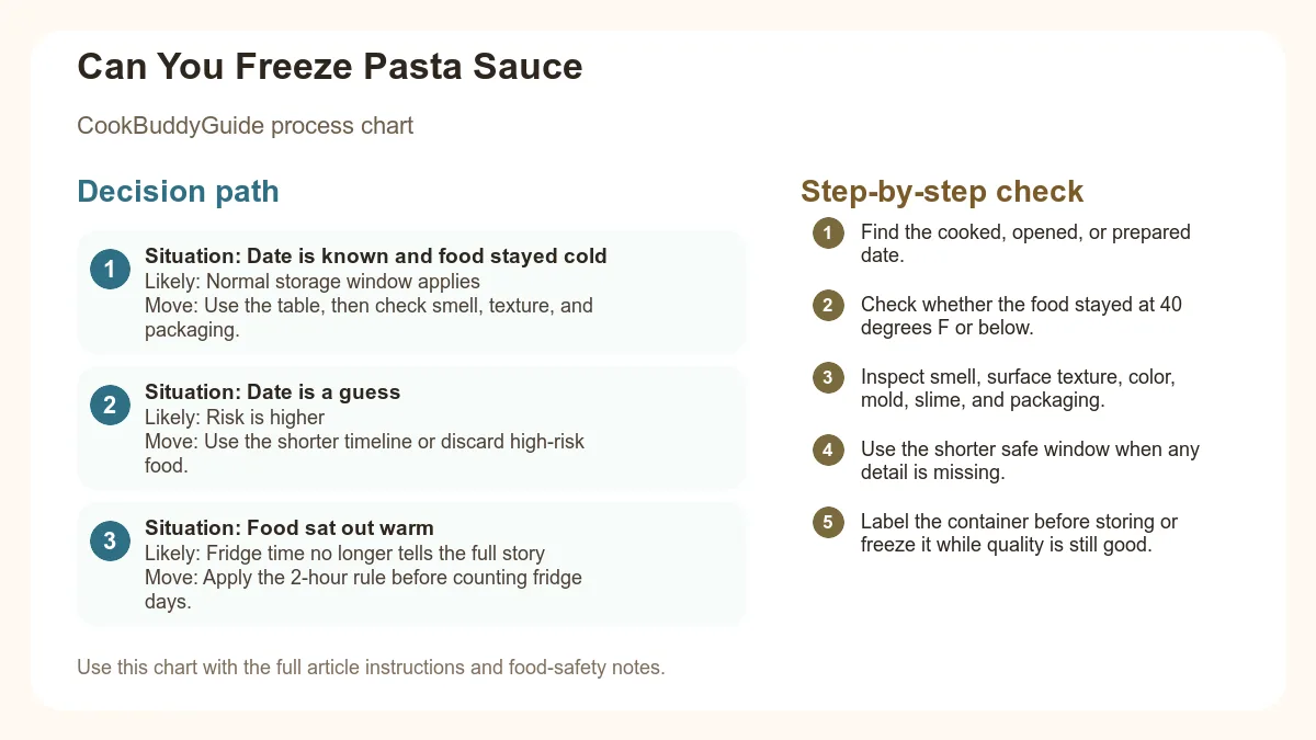 Process chart for Can You Freeze Pasta Sauce