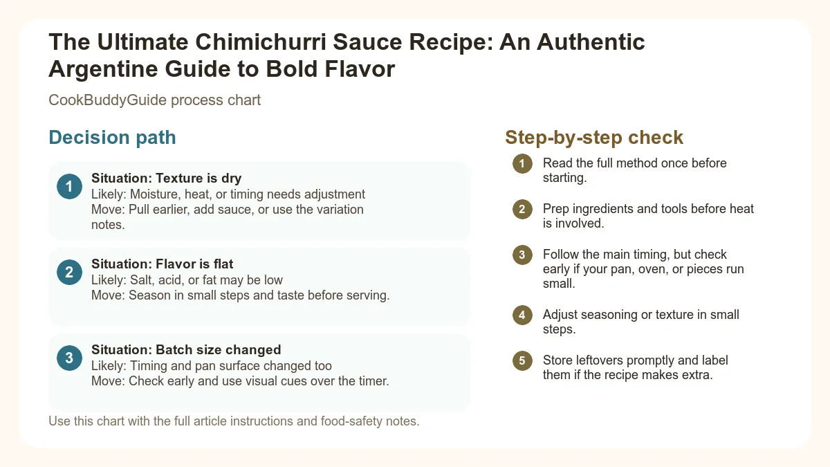 Process chart for The Ultimate Chimichurri Sauce Recipe: An Authentic Argentine Guide to Bold Flavor