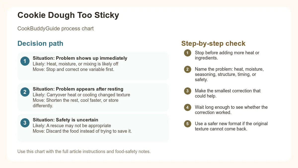 Process chart for Cookie Dough Too Sticky