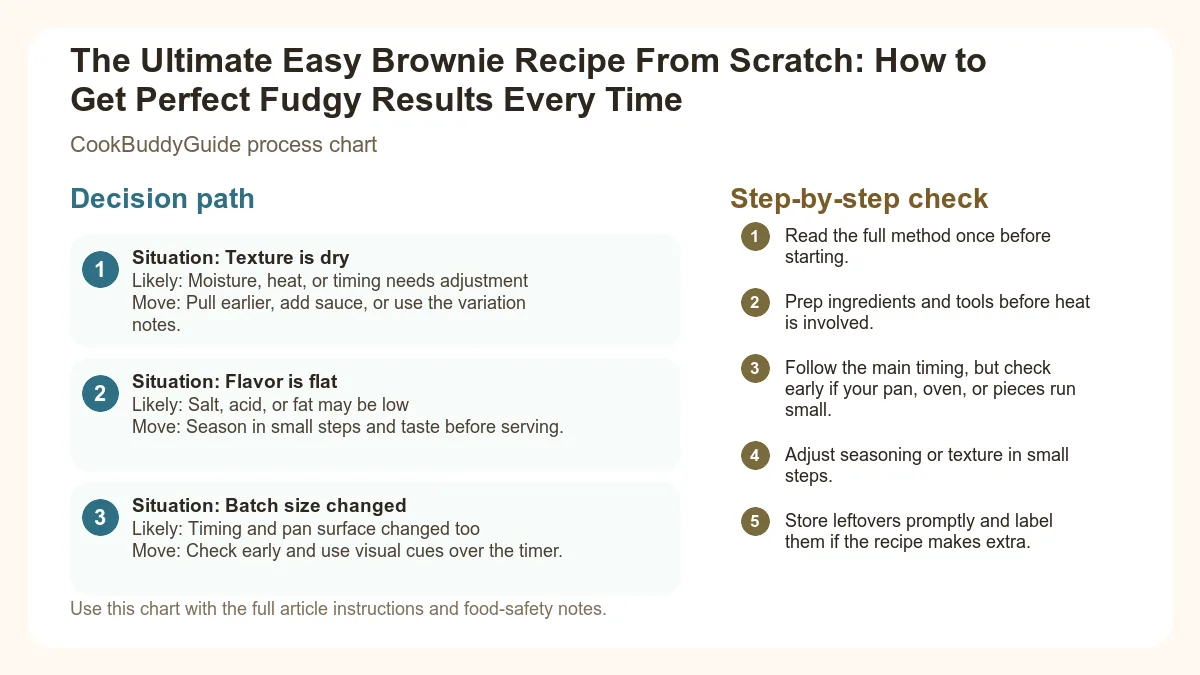 Process chart for The Ultimate Easy Brownie Recipe From Scratch: How to Get Perfect Fudgy Results Every Time