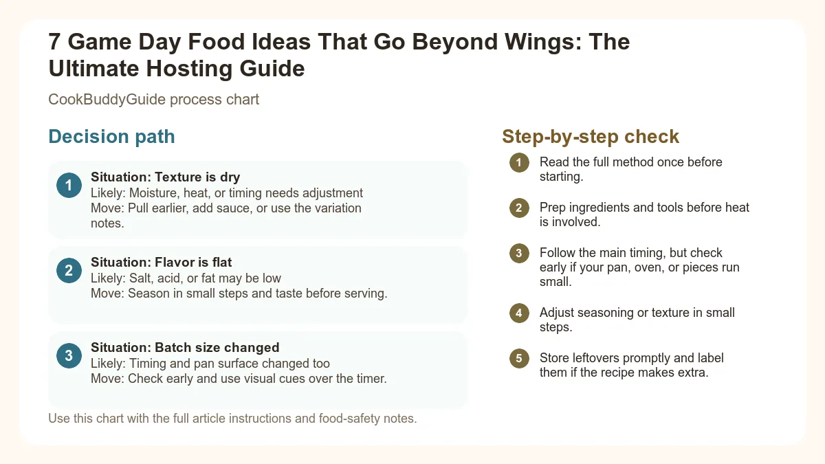 Process chart for 7 Game Day Food Ideas That Go Beyond Wings: The Ultimate Hosting Guide