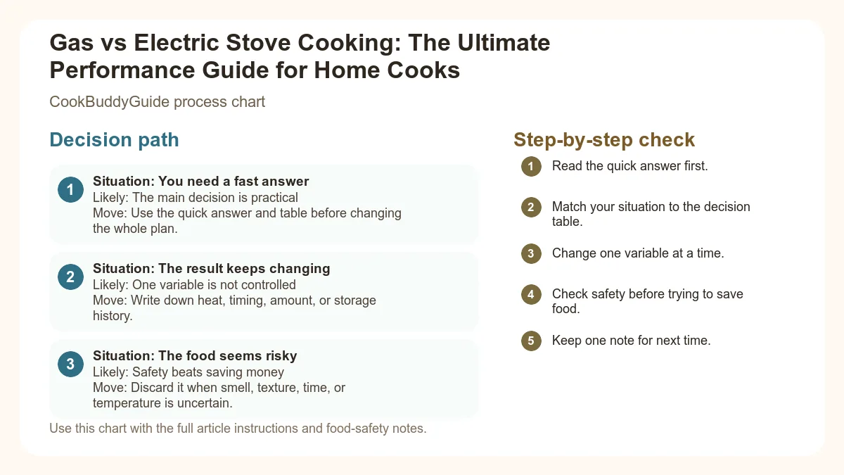 Process chart for Gas vs Electric Stove Cooking: The Ultimate Performance Guide for Home Cooks