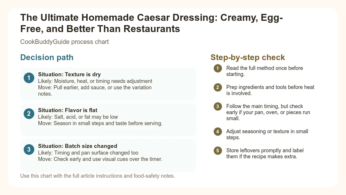 Process chart for The Ultimate Homemade Caesar Dressing: Creamy, Egg-Free, and Better Than Restaurants