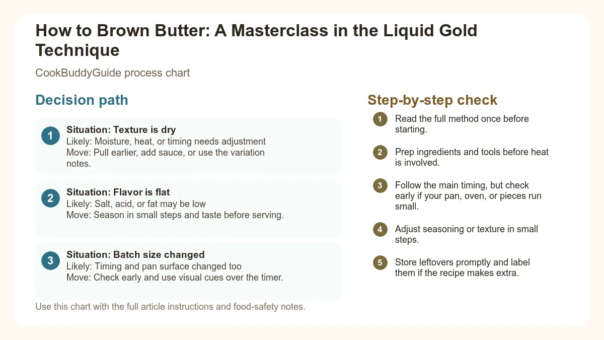 Process chart for How to Brown Butter: A Masterclass in the Liquid Gold Technique