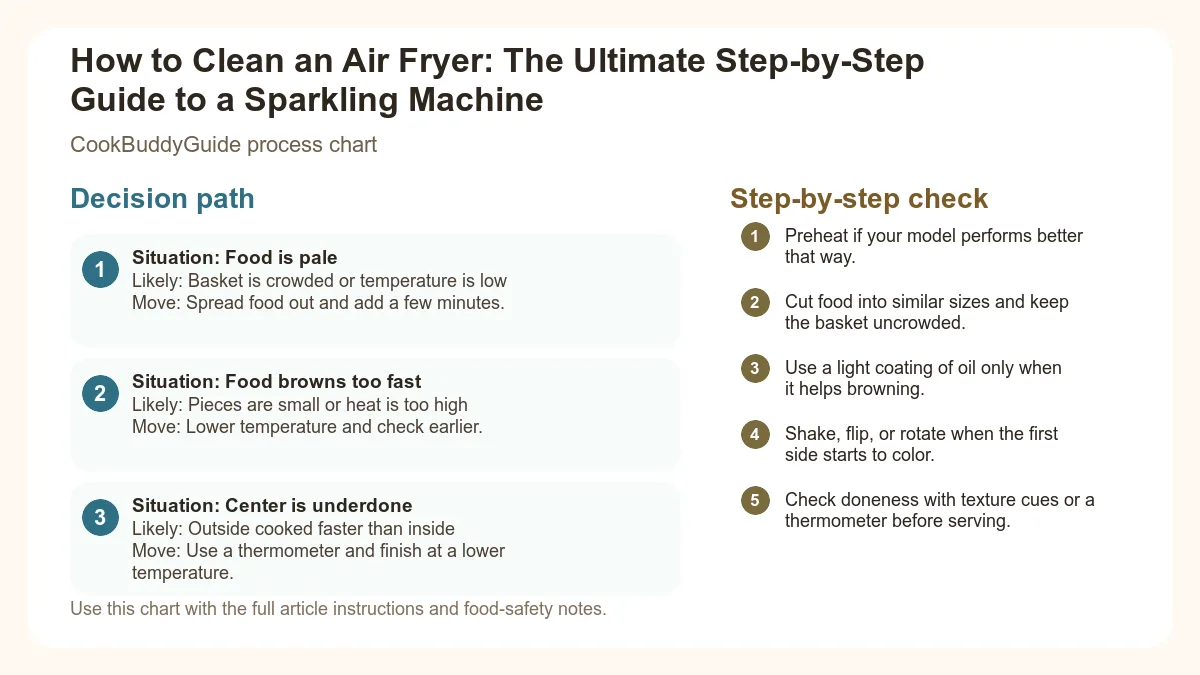 Process chart for How to Clean an Air Fryer: The Ultimate Step-by-Step Guide to a Sparkling Machine