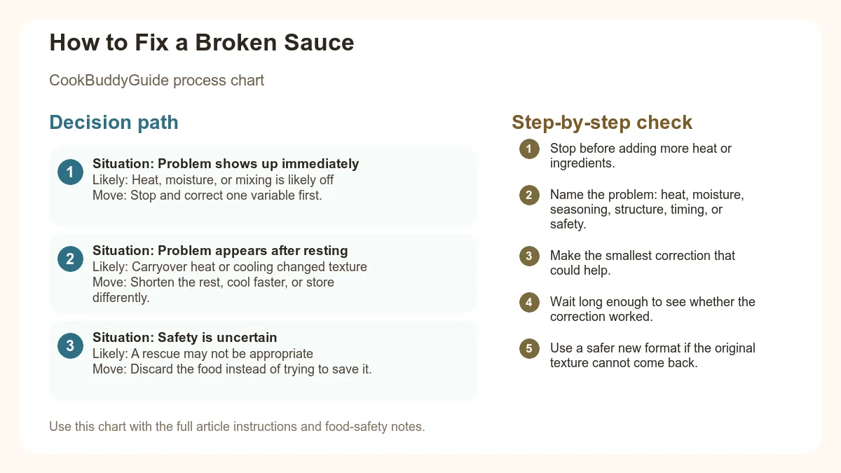 Process chart for How to Fix a Broken Sauce