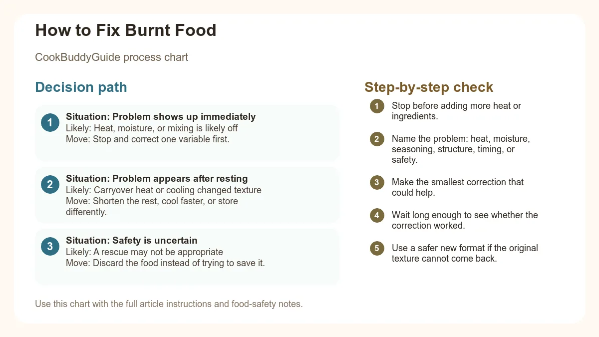 Process chart for How to Fix Burnt Food
