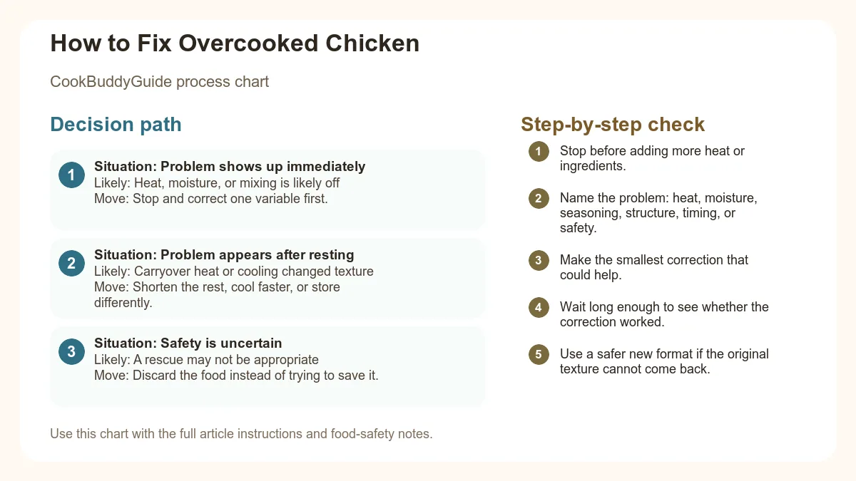 Process chart for How to Fix Overcooked Chicken