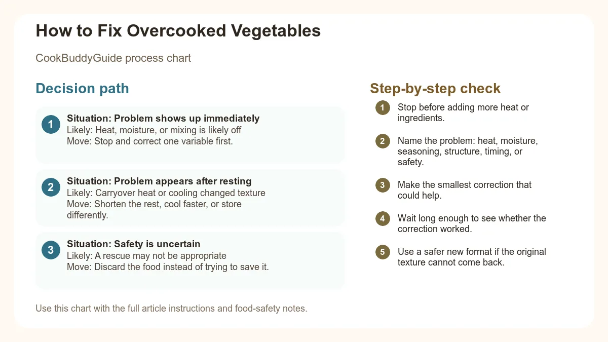 Process chart for How to Fix Overcooked Vegetables