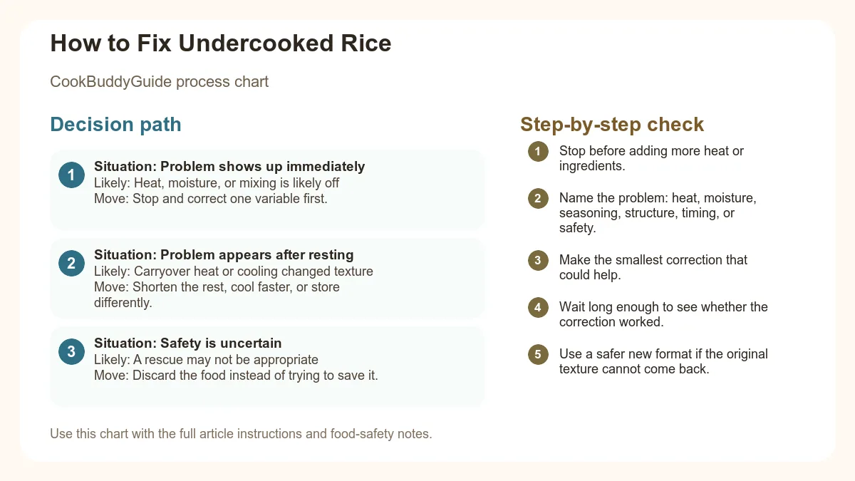 Process chart for How to Fix Undercooked Rice