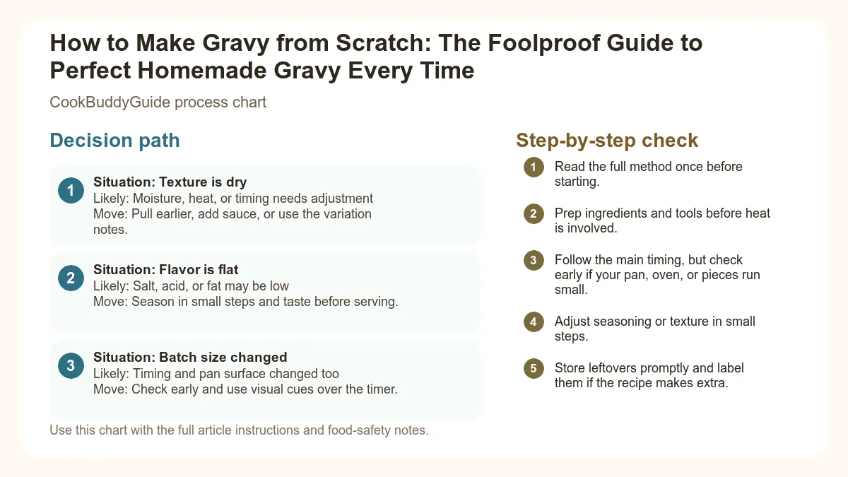 Process chart for How to Make Gravy from Scratch: The Foolproof Guide to Perfect Homemade Gravy Every Time