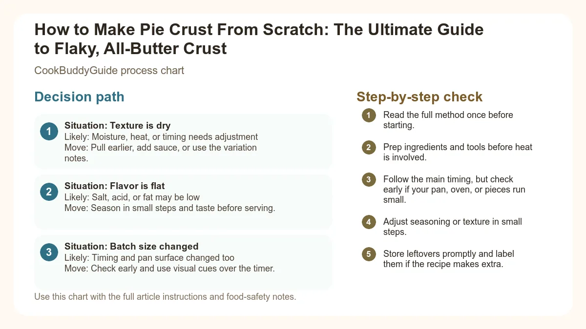 Process chart for How to Make Pie Crust From Scratch: The Ultimate Guide to Flaky, All-Butter Crust