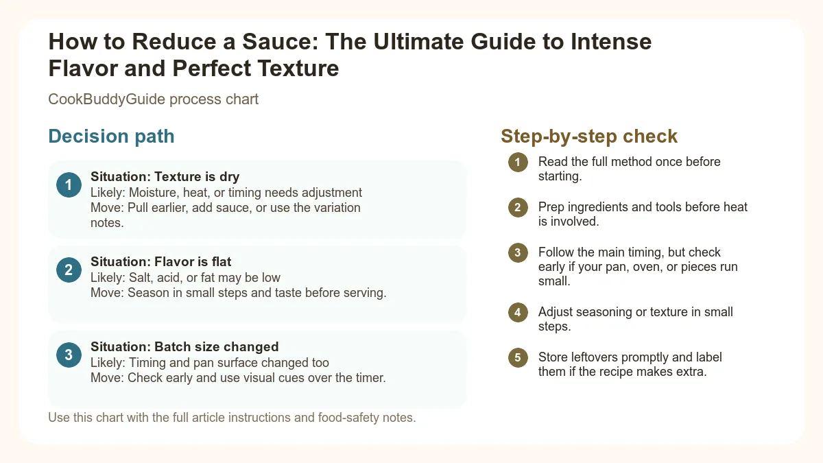 Process chart for How to Reduce a Sauce: The Ultimate Guide to Intense Flavor and Perfect Texture
