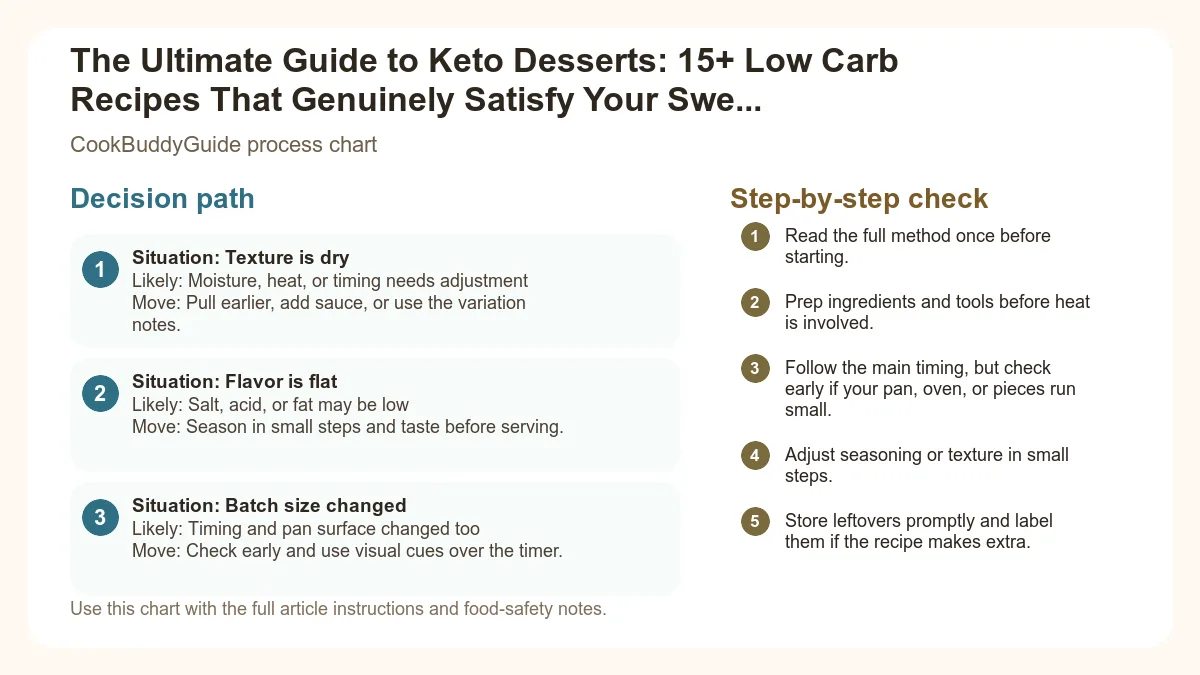 Process chart for The Ultimate Guide to Keto Desserts: 15+ Low Carb Recipes That Genuinely Satisfy Your Sweet Tooth