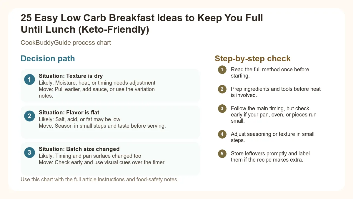 Process chart for 25 Easy Low Carb Breakfast Ideas to Keep You Full Until Lunch (Keto-Friendly)