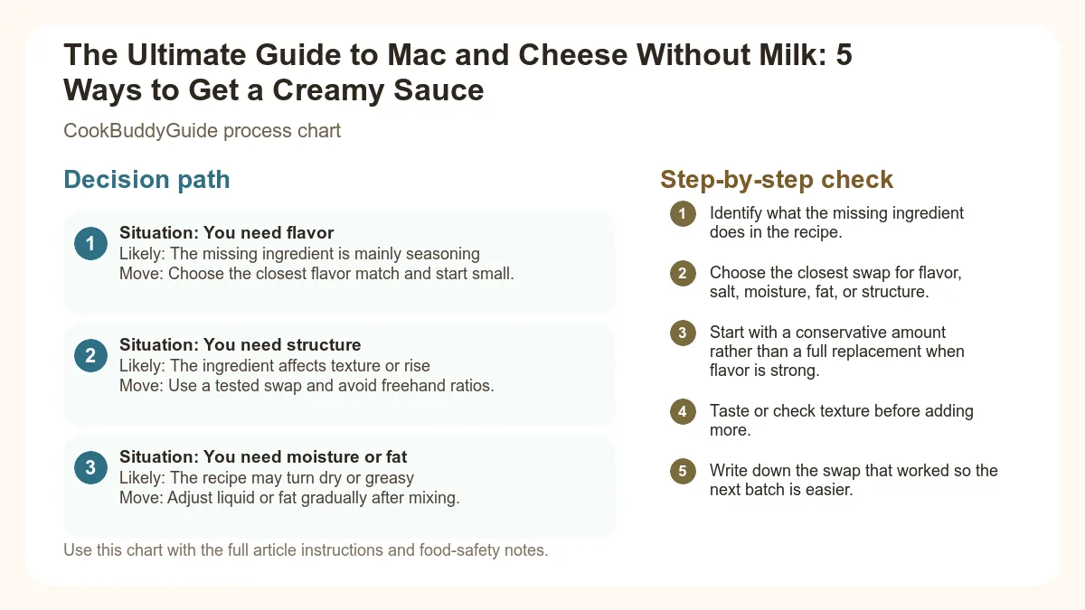 Process chart for The Ultimate Guide to Mac and Cheese Without Milk: 5 Ways to Get a Creamy Sauce