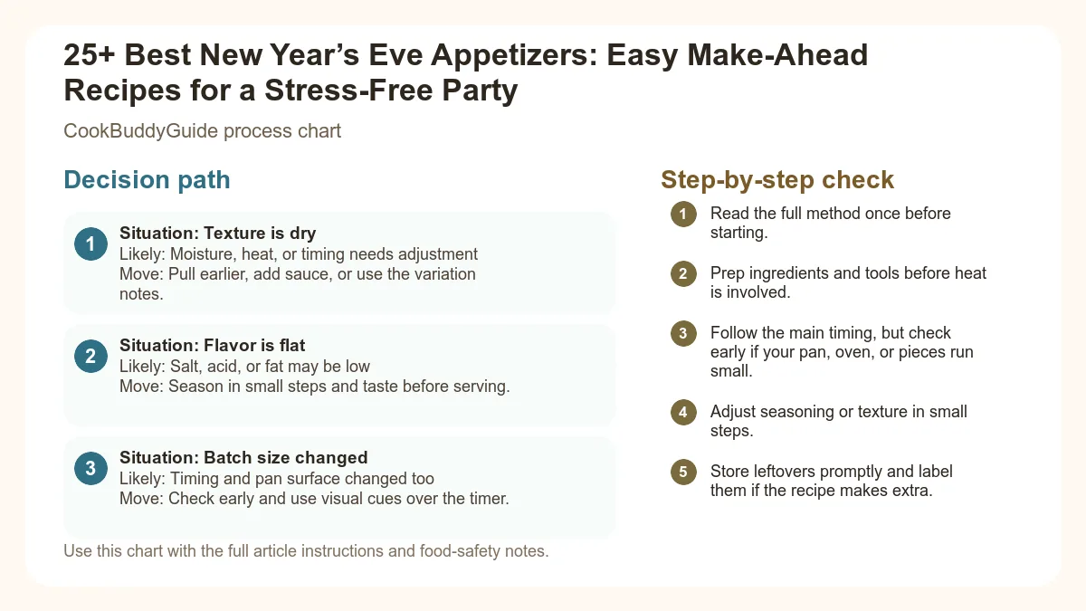 Process chart for 25+ Best New Year’s Eve Appetizers: Easy Make-Ahead Recipes for a Stress-Free Party