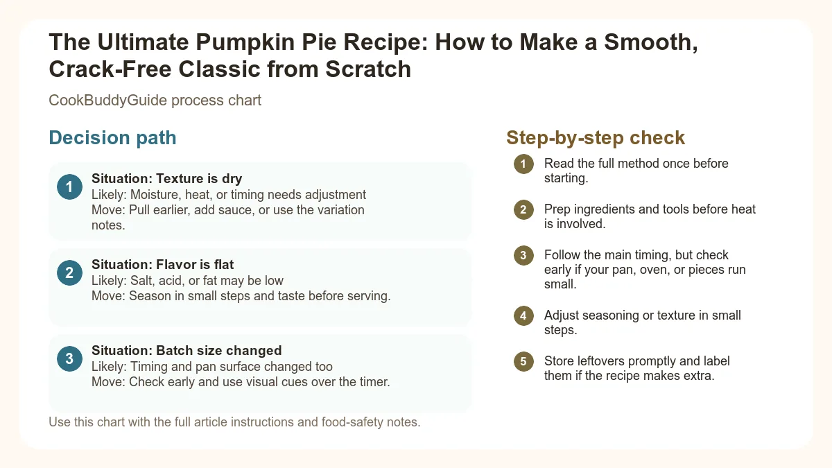 Process chart for The Ultimate Pumpkin Pie Recipe: How to Make a Smooth, Crack-Free Classic from Scratch