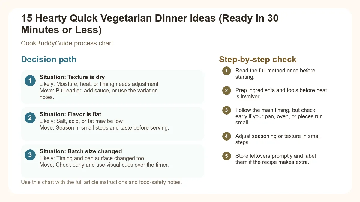 Process chart for 15 Hearty Quick Vegetarian Dinner Ideas (Ready in 30 Minutes or Less)