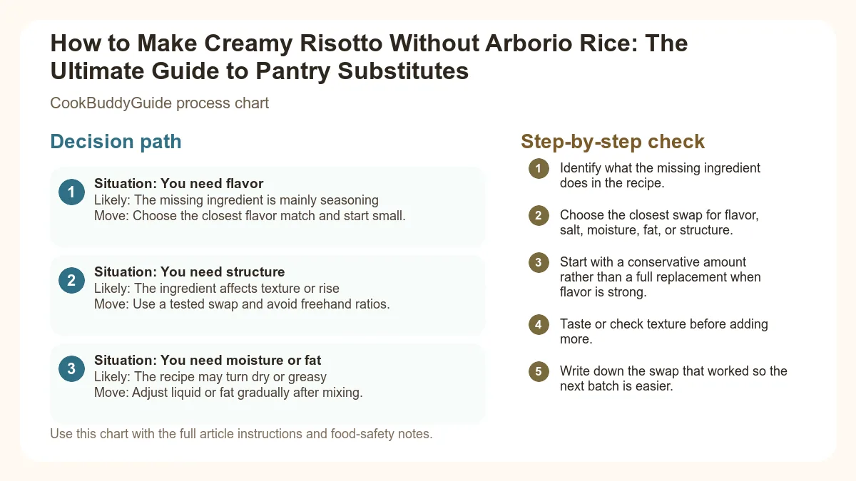 Process chart for How to Make Creamy Risotto Without Arborio Rice: The Ultimate Guide to Pantry Substitutes