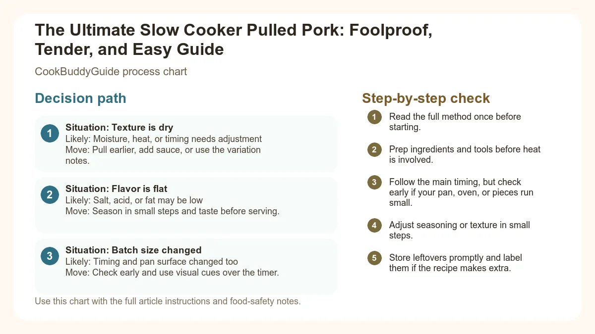 Process chart for The Ultimate Slow Cooker Pulled Pork: Foolproof, Tender, and Easy Guide