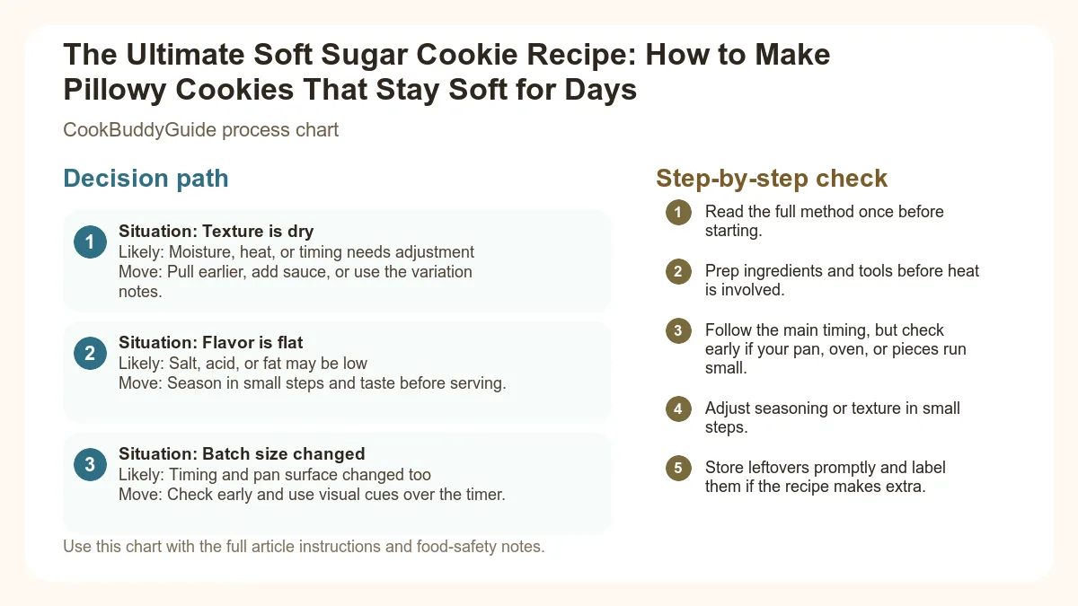 Process chart for The Ultimate Soft Sugar Cookie Recipe: How to Make Pillowy Cookies That Stay Soft for Days