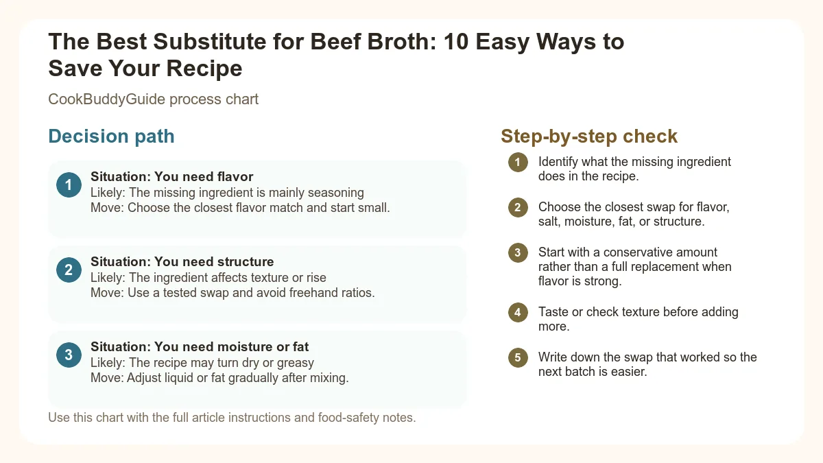 Process chart for The Best Substitute for Beef Broth: 10 Easy Ways to Save Your Recipe