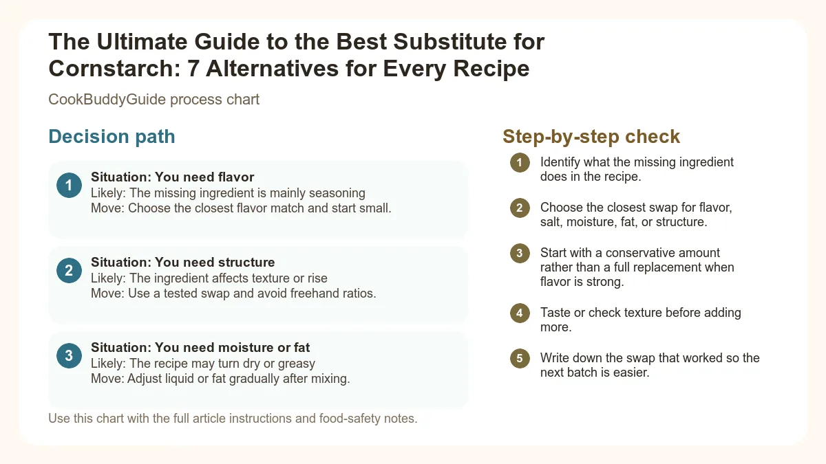 Process chart for The Ultimate Guide to the Best Substitute for Cornstarch: 7 Alternatives for Every Recipe