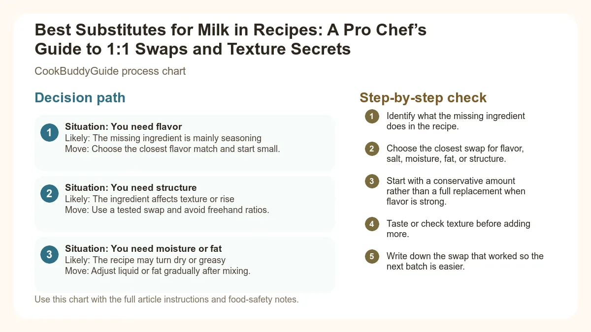 Process chart for Best Substitutes for Milk in Recipes: A Pro Chef’s Guide to 1:1 Swaps and Texture Secrets