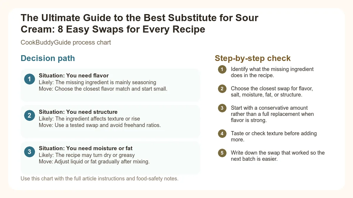 Process chart for The Ultimate Guide to the Best Substitute for Sour Cream: 8 Easy Swaps for Every Recipe