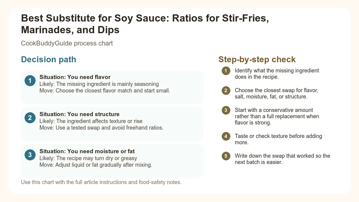 Process chart for Best Substitute for Soy Sauce: Ratios for Stir-Fries, Marinades, and Dips