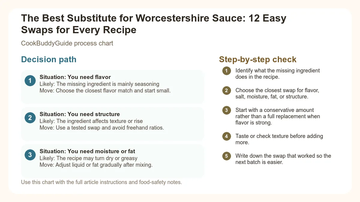 Process chart for The Best Substitute for Worcestershire Sauce: 12 Easy Swaps for Every Recipe