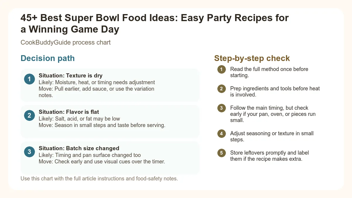 Process chart for 45+ Best Super Bowl Food Ideas: Easy Party Recipes for a Winning Game Day