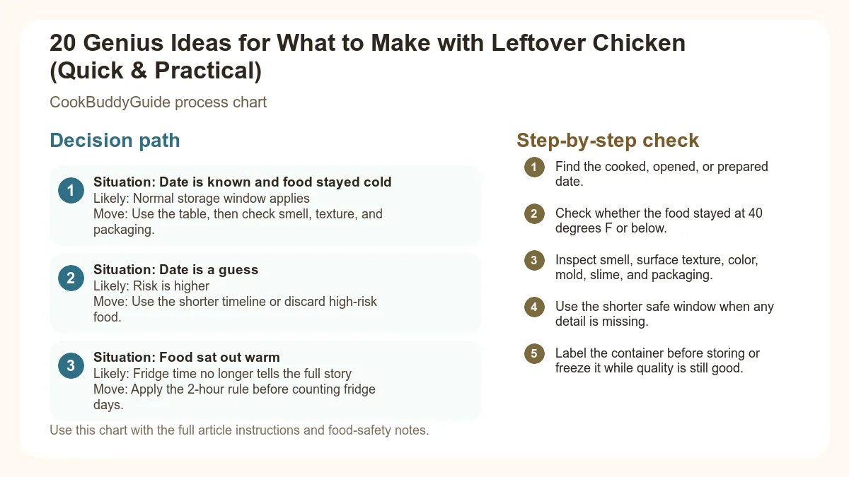 Process chart for 20 Genius Ideas for What to Make with Leftover Chicken (Quick & Practical)