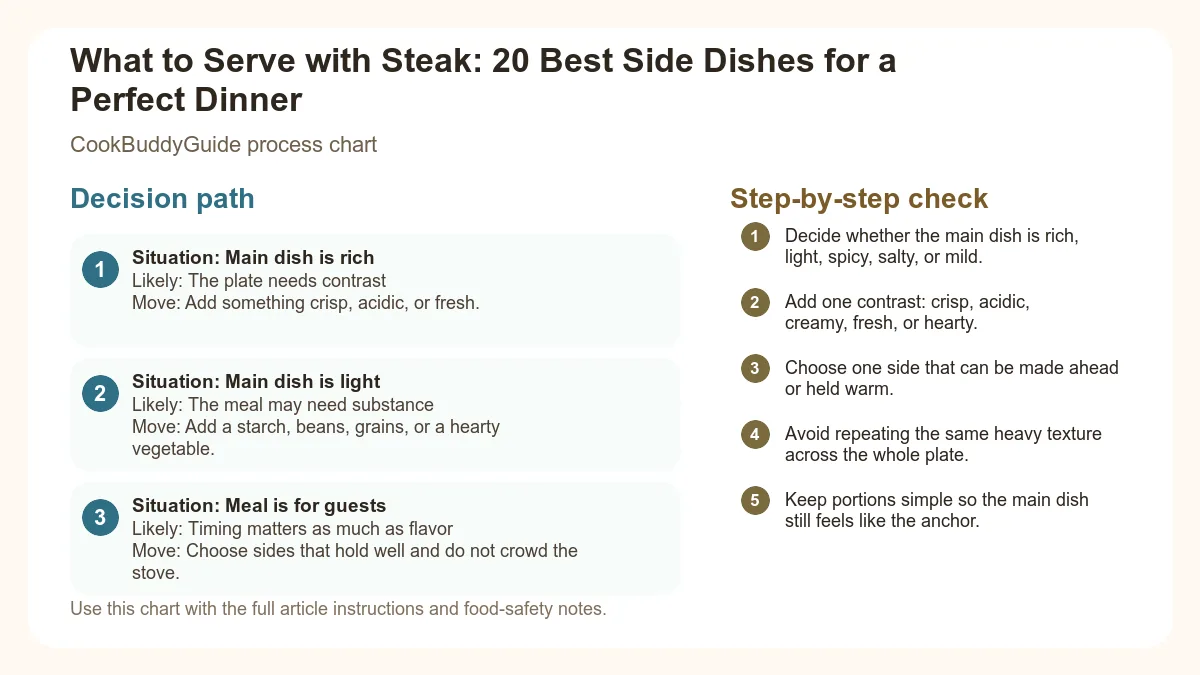 Process chart for What to Serve with Steak: 20 Best Side Dishes for a Perfect Dinner